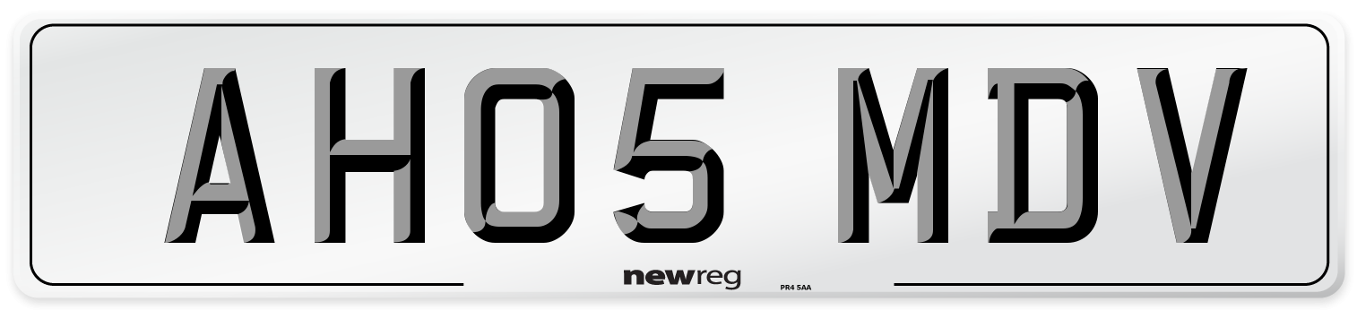 AH05 MDV Number Plate from New Reg
